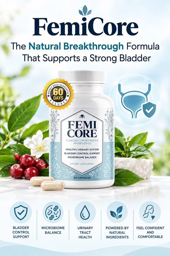 FemiCore bottle, a probiotic supplement for women's bladder and urinary health